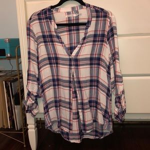 V neck flannel